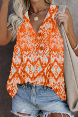 Print Split Joint V Neck Tops(5 Colors) Ins Street