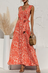 Casual Leopard Patchwork V Neck A Line Dresses Ins Street