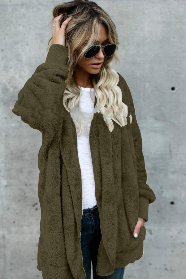 Mid-Length Double-Sided Anti-Fur Coat Ins street