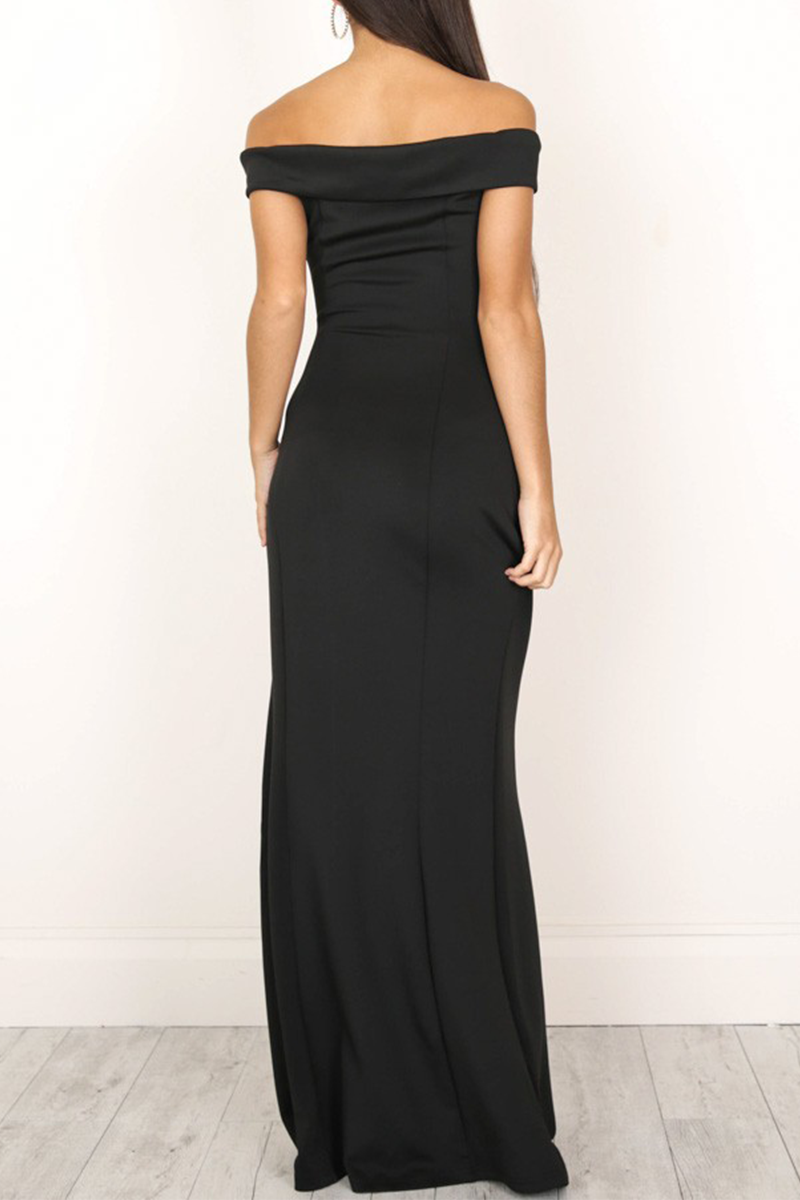 Solid Backless High Opening Off the Shoulder Irregular Dresses(5 Colors) Ins Street