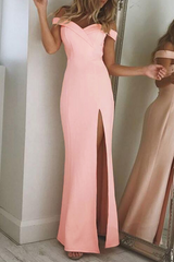 Solid Backless High Opening Off the Shoulder Irregular Dresses(5 Colors) Ins Street