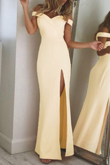 Solid Backless High Opening Off the Shoulder Irregular Dresses(5 Colors) Ins Street