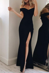 Solid Backless High Opening Off the Shoulder Irregular Dresses(5 Colors) Ins Street