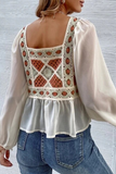 Patchwork Lace Backless Square Collar Tops(3 Colors) Ins Street