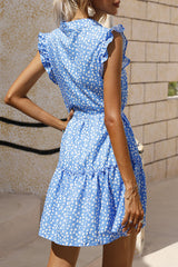 Print Split Joint O Neck A Line Dresses Ins Street