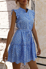 Print Split Joint O Neck A Line Dresses Ins Street
