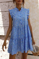 Print Split Joint O Neck A Line Dresses Ins Street