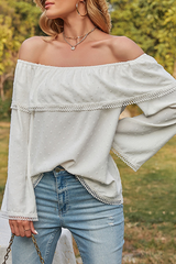 Elegant Solid Split Joint Off the Shoulder Tops Ins Street