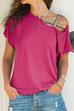 Solid Oblique Collar T-Shirts(7 Colors) Ins Street