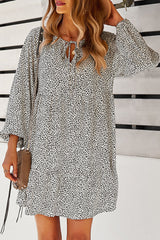 Print Split Joint V Neck A Line Dresses Ins Street