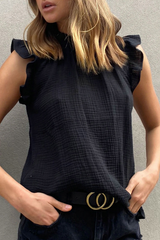 Solid Split Joint Stringy Selvedge Tops Ins Street