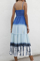 Gradual Change Split Joint V Neck Princess Dresses Ins Street