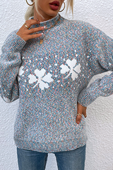 Snowflakes Basic Half A Turtleneck Tops Ins Street