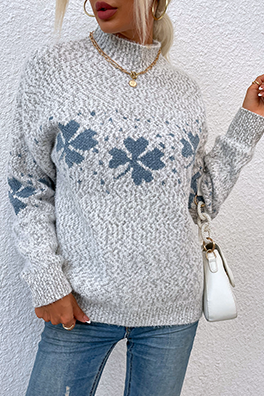 Snowflakes Basic Half A Turtleneck Tops Ins Street