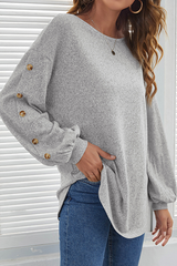 Solid Buckle O Neck Tops Ins Street