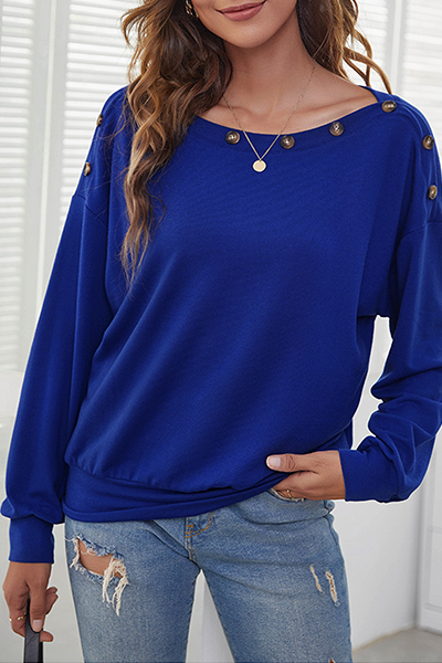 Solid Buckle Off the Shoulder Tops Ins Street