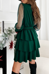 Solid Mesh V Neck Cake Skirt Dresses(3 colors) Ins Street