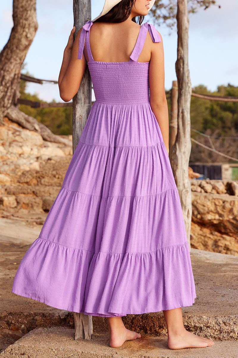 Solid Bandage Square Collar Cake Skirt Dresses(3 colors) Ins Street