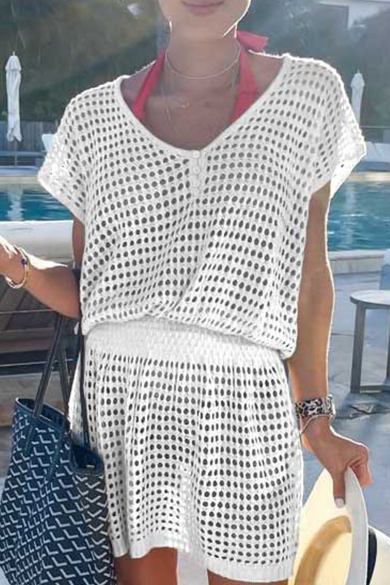 Solid Mesh V Neck Waist Skirt Dresses(5 colors) Ins Street
