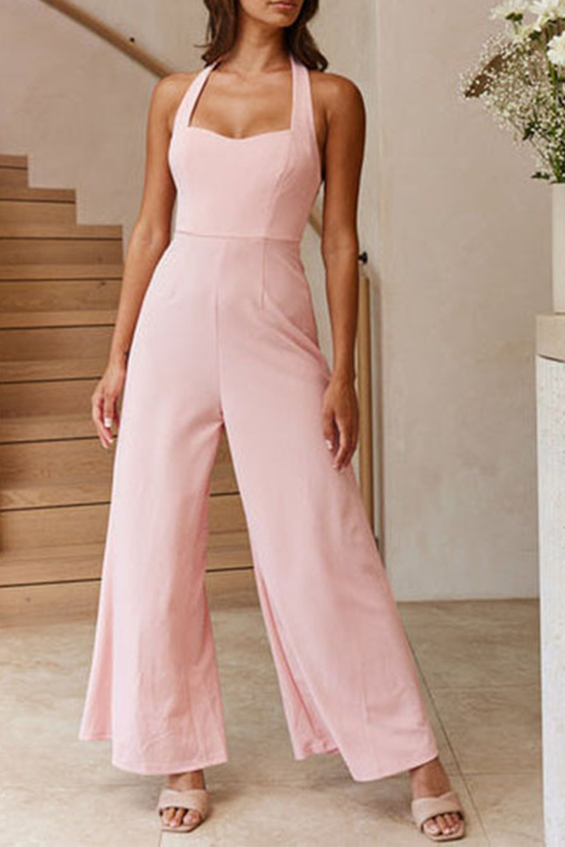 Solid Split Joint Halter Loose Jumpsuits(3 colors) Ins Street