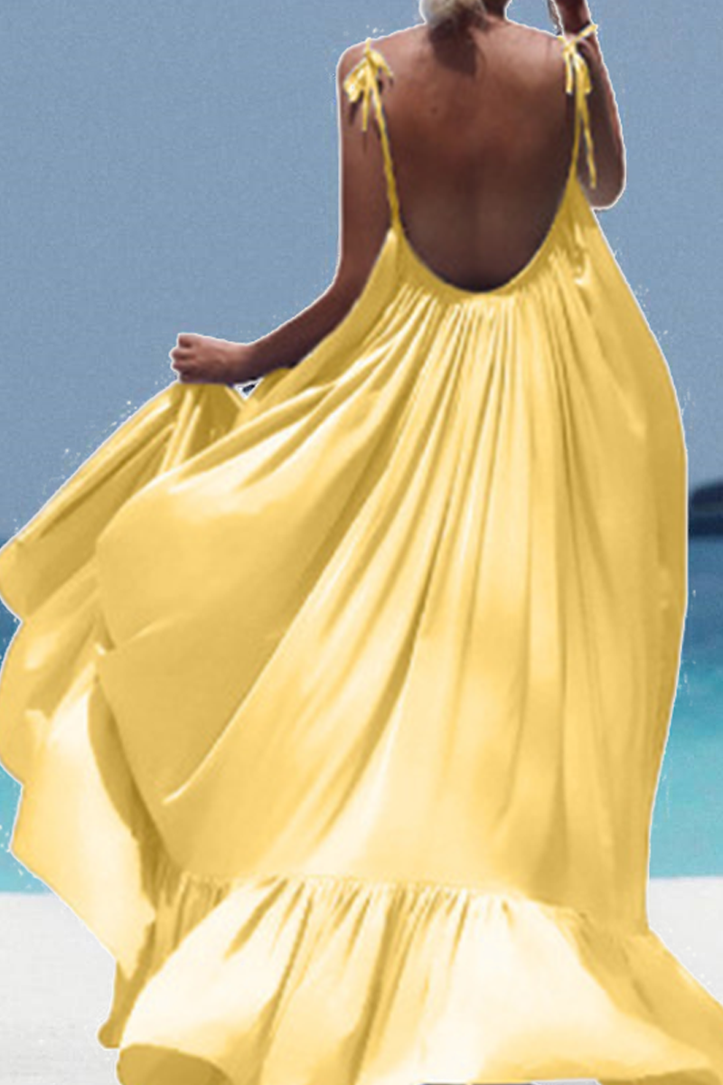 Solid Flounce Spaghetti Strap Mesh Dress Dresses(5 colors) Ins Street