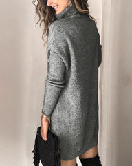 Kannon Turtleneck Sweater Dress - Slate - FINAL SALE Ins Street