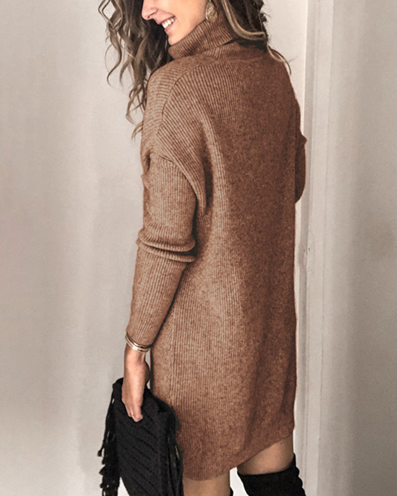 Kannon Turtleneck Sweater Dress - Camel - FINAL SALE Ins Street