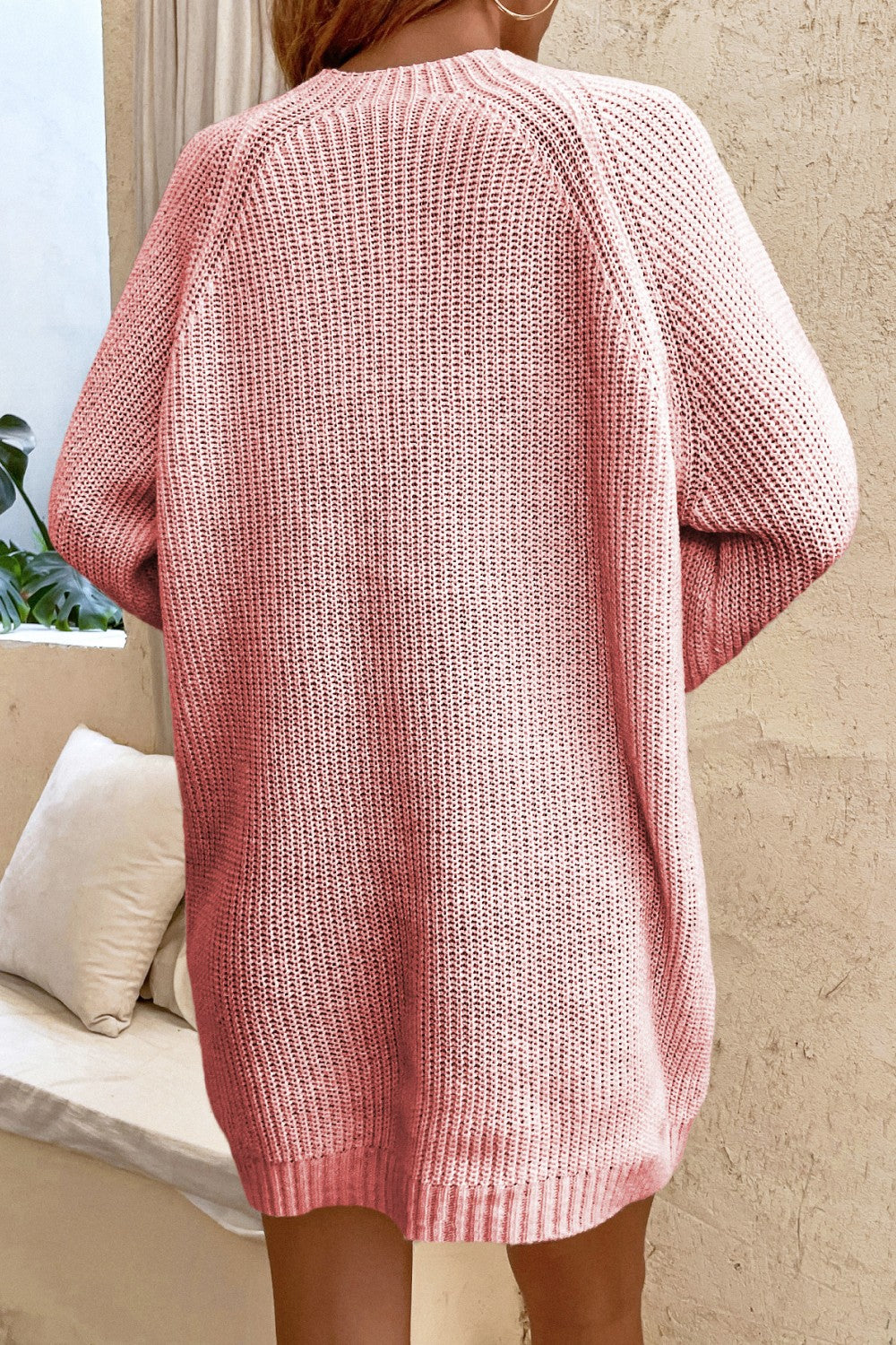Lace-Up Balloon Sleeve Sweater Dress Ins Street