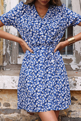 Solid Patchwork V Neck Waist Skirt Dresses Ins Street