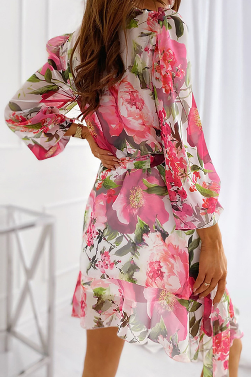Print Split Joint V Neck Cake Skirt Dresses£¨3 colors£© Ins Street