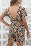 Print Patchwork O Neck Straight Jumpsuits Ins Street