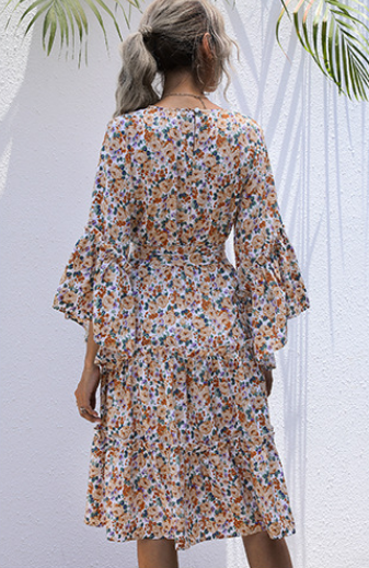 Ditsy Daisy Chiffon Boho Maxi Dress Ins Street