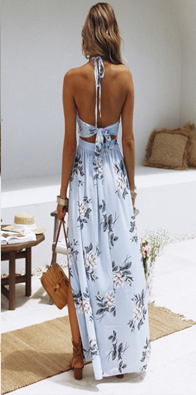 Honey Grove High Low Wrap Maxi Dress - Light Blue Ins Street