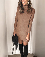 Kannon Turtleneck Sweater Dress - Camel - FINAL SALE Ins Street