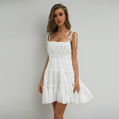 Kelby Ruffle Tiered Babydoll Dress - Off White Ins Street