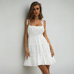 Kelby Ruffle Tiered Babydoll Dress - Off White Ins Street