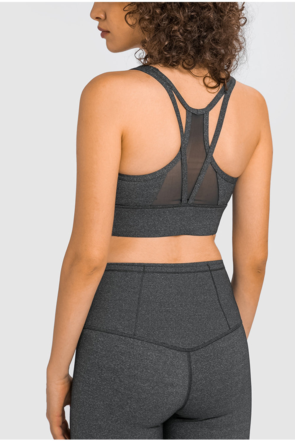 Mesh Panel Racerback Longline Sports Bra Ins Street