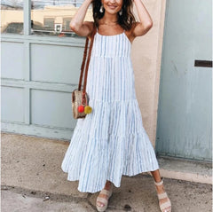 Lights Down Low Tiered Tassel Midi Dress Ins Street