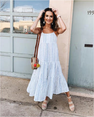 Lights Down Low Tiered Tassel Midi Dress Ins Street