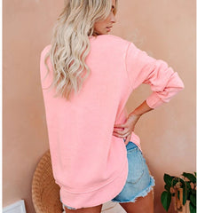 Daybed Daydreams French Terry Pullover - Neon Pink CHER-001