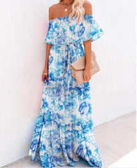 Levy Floral Off The Shoulder Maxi Dress Ins Street