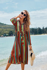 Love Often Striped Shimmer Maxi Dress Ins Street