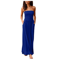 Olation Strapless Jersey Maxi Dress - Navy Ins Street