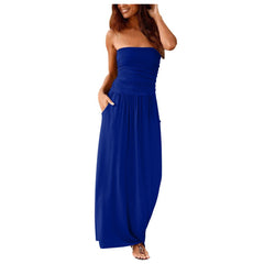 Olation Strapless Jersey Maxi Dress - Navy Ins Street