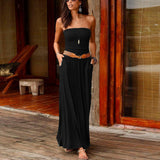 Olation Strapless Jersey Maxi Dress - Black Ins Street