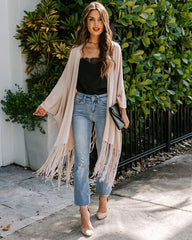 Rocklin Fringe Cardigan - Almond Ins Street