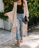 Rocklin Fringe Cardigan - Almond Ins Street