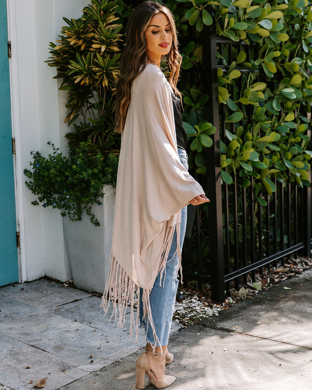 Rocklin Fringe Cardigan - Almond Ins Street