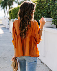 Tabitha Satin Babydoll Blouse - Burnt Orange Ins Street