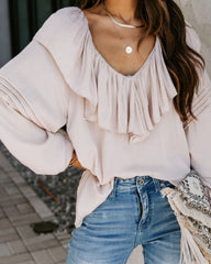 Time To Upgrade Ruffle Blouse - Bone MUST-001